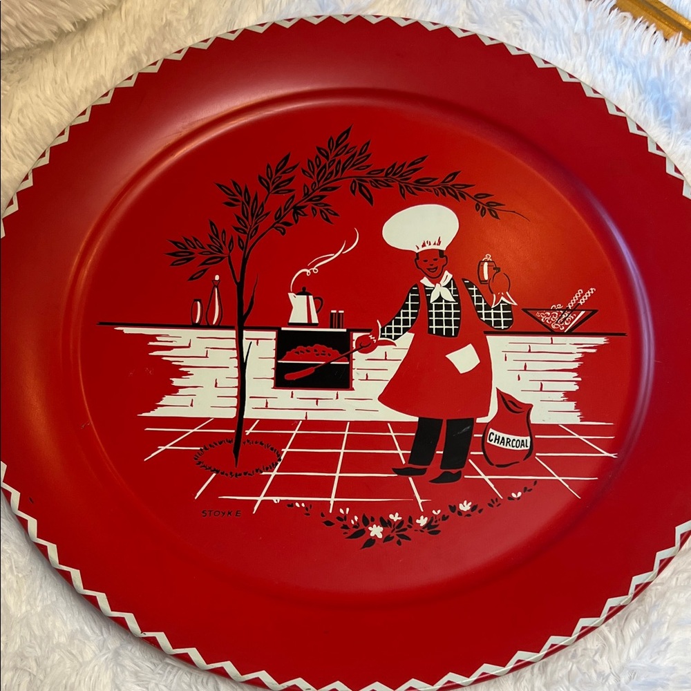 Vintage Red Decorative Plate Martin Stoyke